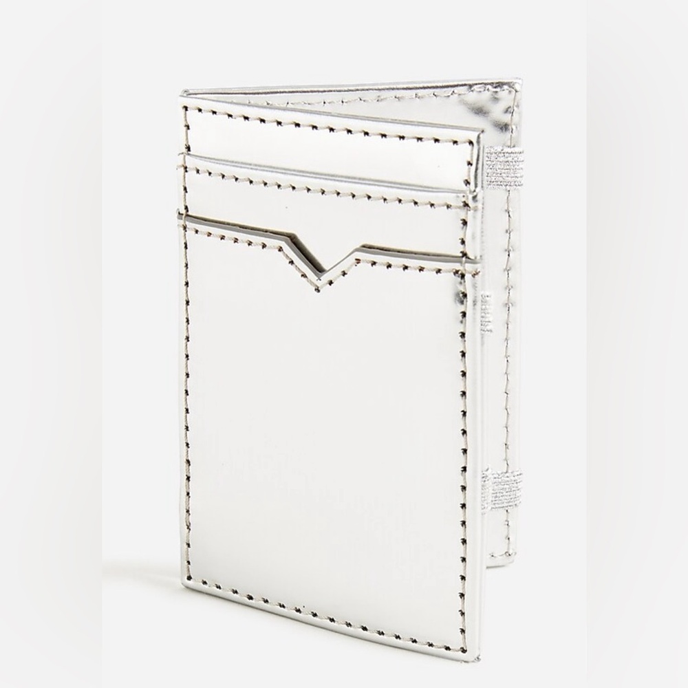 Jcrew Silver Metallic Magic Wallet (new, never used)